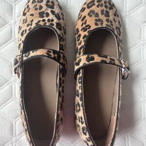Women's Leopard Mary Jane Flats - Brand New, Sz 9